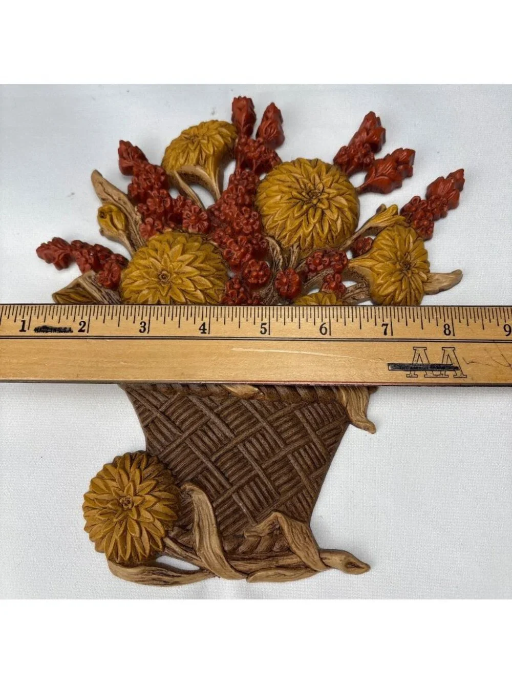 Burwood Basket of Flowers Wall Hanging 2006 - Yellow & Red Floral Decor